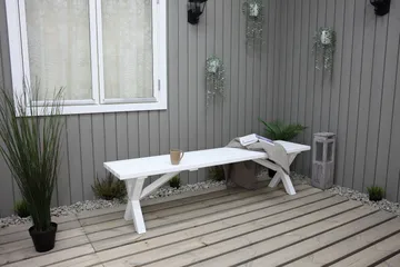 Scottsdale Bänk Utomhus 180 cm Vit - KWA - Utemöbler - Utesoffa - Trädgårdsbänk & utebänk