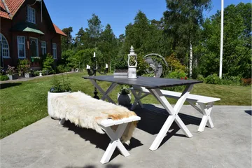 Scottsdale Bänk Utomhus 180 cm Vit - KWA - Utemöbler - Utesoffa - Trädgårdsbänk & utebänk