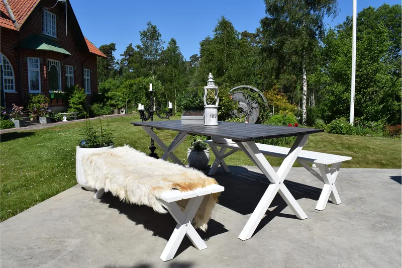 Scottsdale Bänk Utomhus 180 cm Vit - KWA - Utemöbler - Utesoffa - Trädgårdsbänk & utebänk