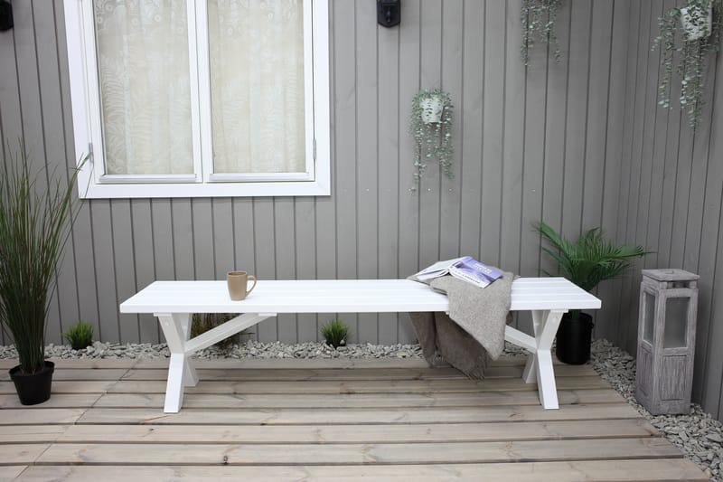 Scottsdale Bänk Utomhus 180 cm Vit - KWA - Utemöbler - Utesoffa - Trädgårdsbänk & utebänk