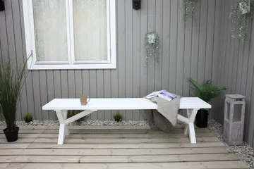 Scottsdale Bänk Utomhus 180 cm Vit - KWA - Utemöbler - Utesoffa - Trädgårdsbänk & utebänk