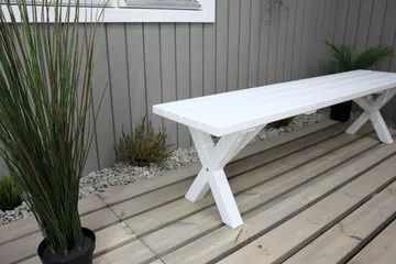 Scottsdale Bänk Utomhus 180 cm Vit - KWA - Utemöbler - Utesoffa - Trädgårdsbänk & utebänk