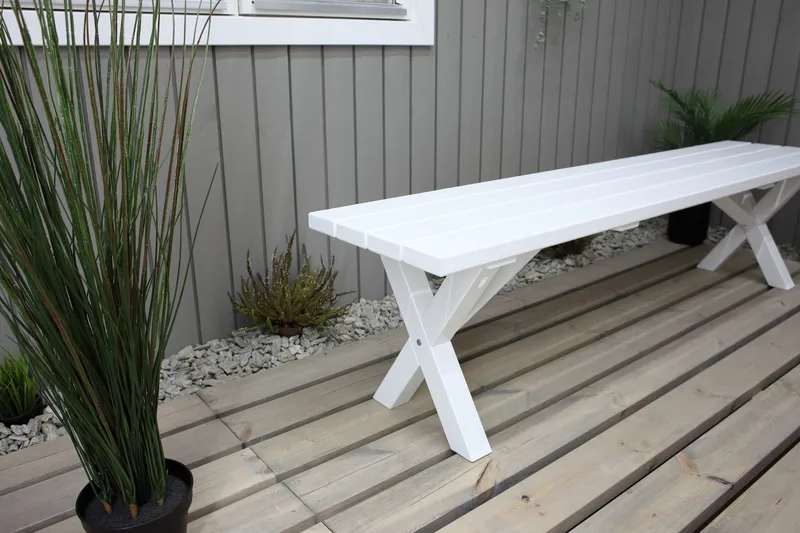 Scottsdale Bänk Utomhus 180 cm Vit - KWA - Utemöbler - Utesoffa - Trädgårdsbänk & utebänk