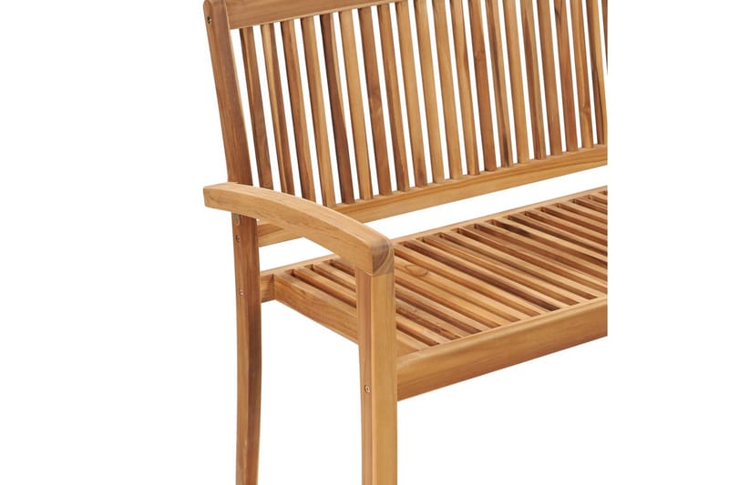 Stapelbar Trädgårdsbänk med dyna 128,5 cm massiv teak - Antracit - Utemöbler - Utesoffa - Trädgårdsbänk & utebänk