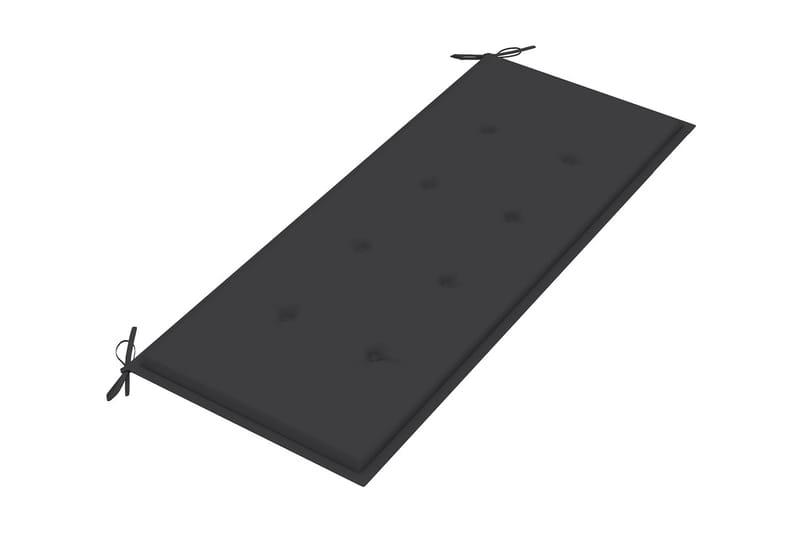 Stapelbar Trädgårdsbänk med dyna 128,5 cm massiv teak - Antracit - Utemöbler - Utesoffa - Trädgårdsbänk & utebänk