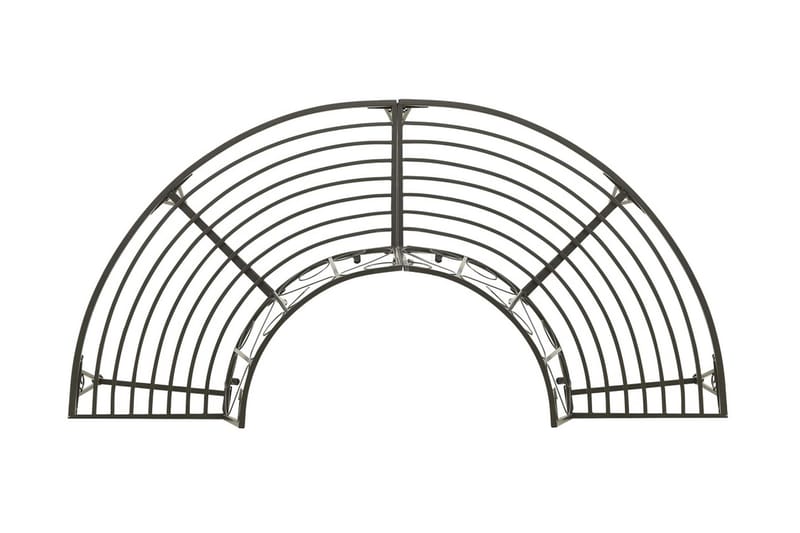 TrädBänk Utomhus halvrund 160 cm stål - Grå - Utemöbler - Utesoffa - Trädgårdsbänk & utebänk