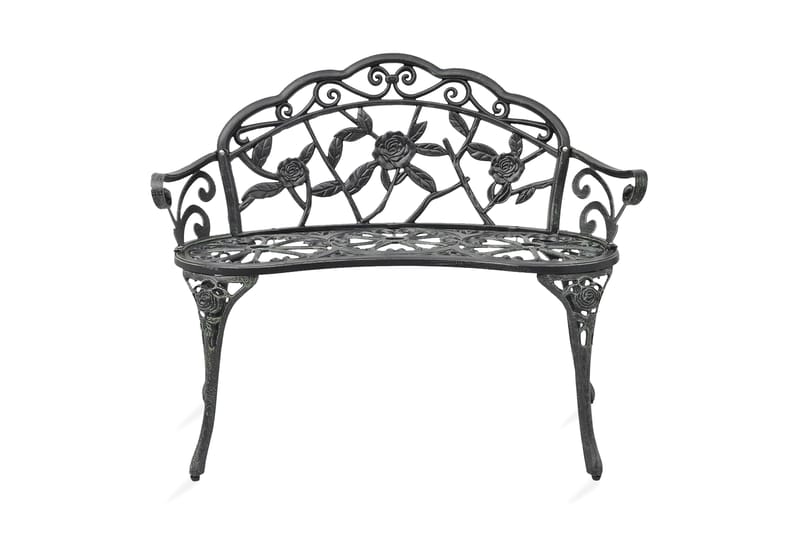 Trädgårdsbänk 100 cm gjuten aluminium grön - Grön - Utemöbler - Utesoffa - Trädgårdsbänk & utebänk
