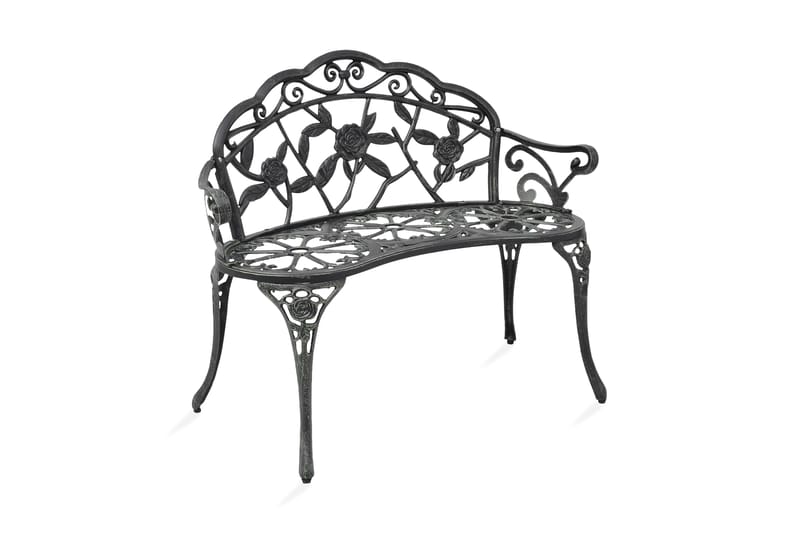 Trädgårdsbänk 100 cm gjuten aluminium grön - Grön - Utemöbler - Utesoffa - Trädgårdsbänk & utebänk