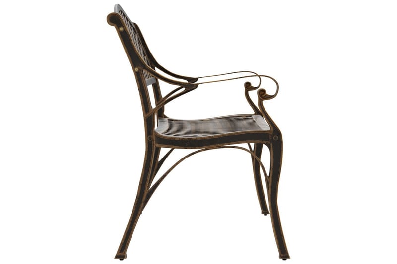 Trädgårdsbänk 102 cm gjuten aluminium brons - Brun - Utemöbler - Utesoffa - Trädgårdsbänk & utebänk