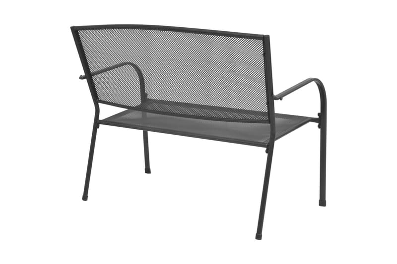 Trädgårdsbänk 108 cm stål och nät antracit - Grå - Utemöbler - Utesoffa - Trädgårdsbänk & utebänk