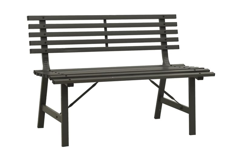 Trädgårdsbänk 110 cm stål svart - Svart - Utemöbler - Utesoffa - Trädgårdsbänk & utebänk