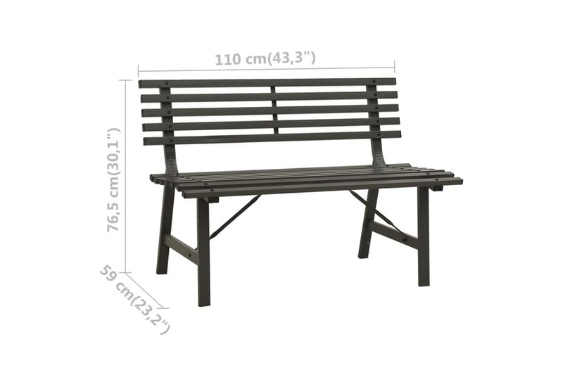 Trädgårdsbänk 110 cm stål svart - Svart - Utemöbler - Utesoffa - Trädgårdsbänk & utebänk