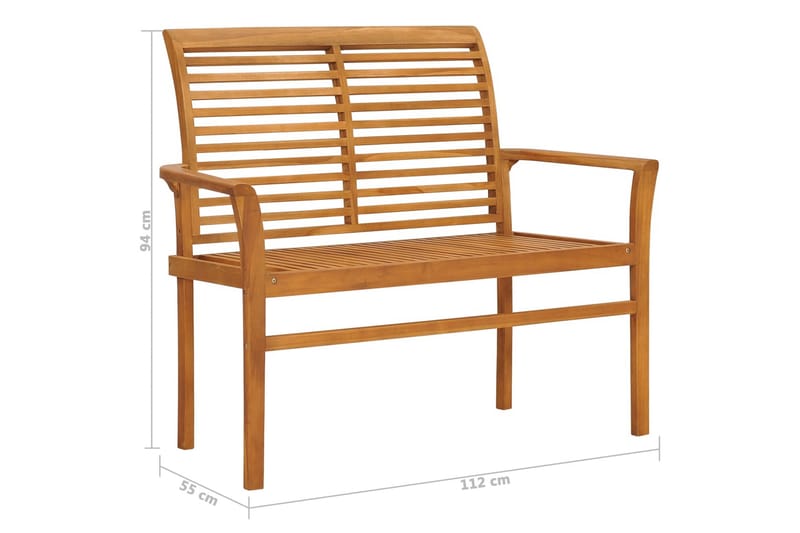Trädgårdsbänk 112 cm massiv teak - Brun - Utemöbler - Utesoffa - Trädgårdsbänk & utebänk