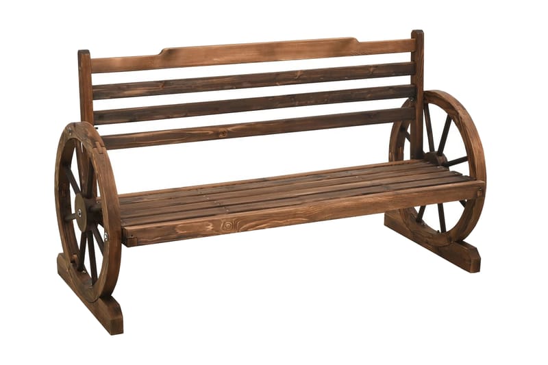 Trädgårdsbänk 112 cm massivt granträ - Brun - Utemöbler - Utesoffa - Trädgårdsbänk & utebänk