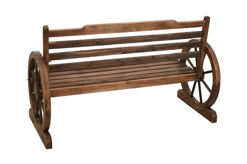Trädgårdsbänk 112 cm massivt granträ - Brun - Utemöbler - Utesoffa - Trädgårdsbänk & utebänk