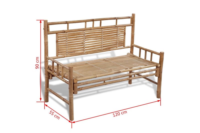 Trädgårdsbänk 120 cm bambu - Brun - Trädgårdsbänk & utebänk