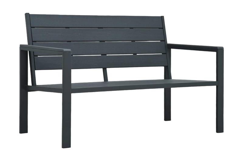 Trädgårdsbänk 120 cm HDPE grå träutseende - Grå - Utemöbler - Utesoffa - Trädgårdsbänk & utebänk