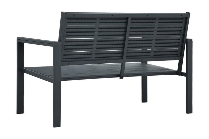 Trädgårdsbänk 120 cm HDPE grå träutseende - Grå - Utemöbler - Utesoffa - Trädgårdsbänk & utebänk
