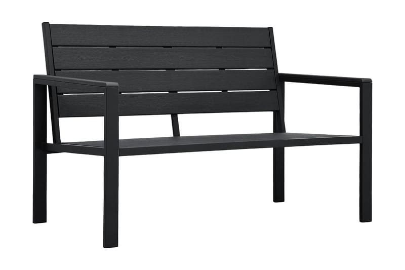 Trädgårdsbänk 120 cm HDPE svart träutseende - Svart - Utemöbler - Utesoffa - Trädgårdsbänk & utebänk