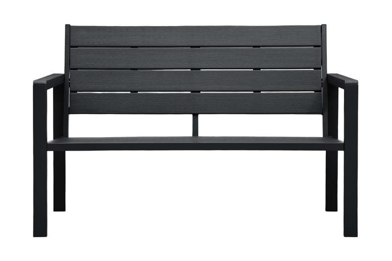 Trädgårdsbänk 120 cm HDPE svart träutseende - Svart - Utemöbler - Utesoffa - Trädgårdsbänk & utebänk