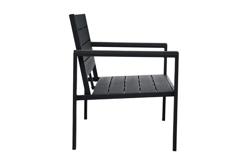 Trädgårdsbänk 120 cm HDPE svart träutseende - Svart - Utemöbler - Utesoffa - Trädgårdsbänk & utebänk