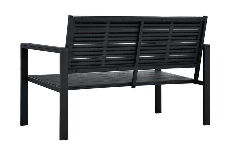 Trädgårdsbänk 120 cm HDPE svart träutseende - Svart - Utemöbler - Utesoffa - Trädgårdsbänk & utebänk