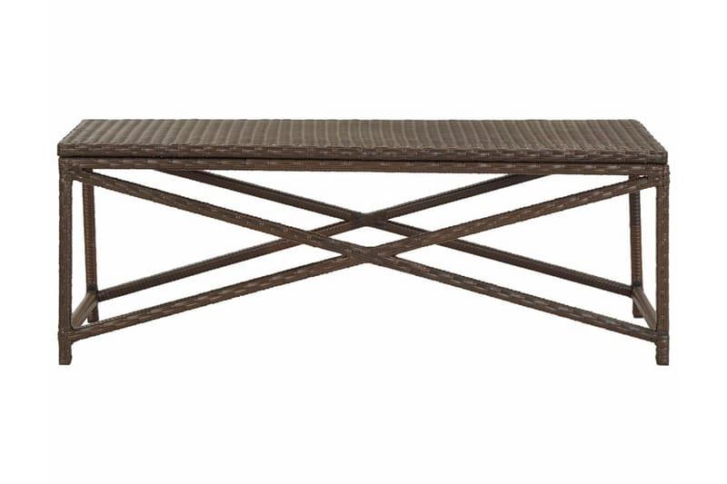 Trädgårdsbänk 120 cm konstrotting brun - Brun - Utemöbler - Utesoffa - Trädgårdsbänk & utebänk