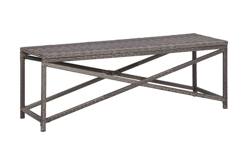 Trädgårdsbänk 120 cm konstrotting grå - Grå - Utemöbler - Utesoffa - Trädgårdsbänk & utebänk
