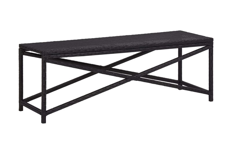 Trädgårdsbänk 120 cm konstrotting svart - Svart - Utemöbler - Utesoffa - Trädgårdsbänk & utebänk