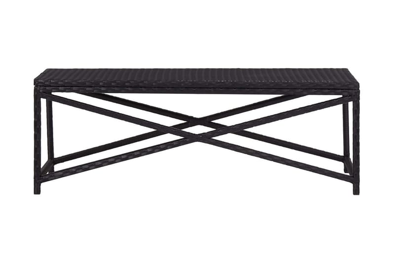 Trädgårdsbänk 120 cm konstrotting svart - Svart - Utemöbler - Utesoffa - Trädgårdsbänk & utebänk