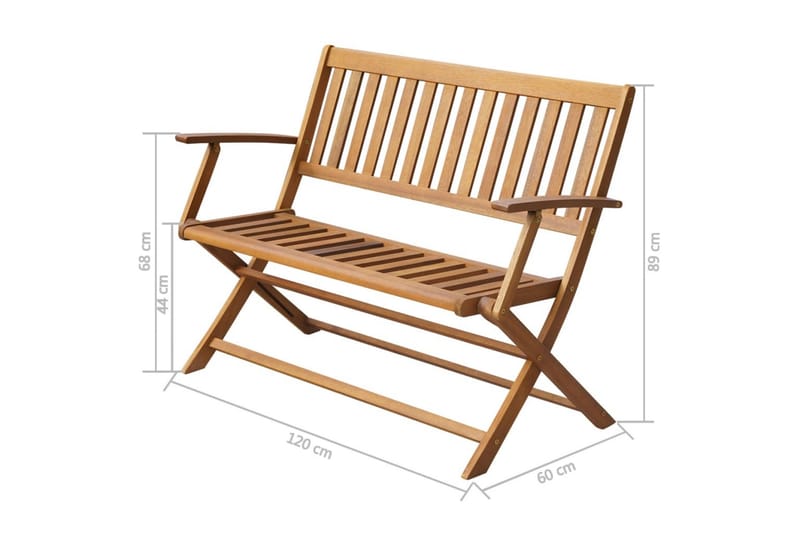 Trädgårdsbänk 120 cm massivt akaciaträ - Brun - Utemöbler - Utesoffa - Trädgårdsbänk & utebänk