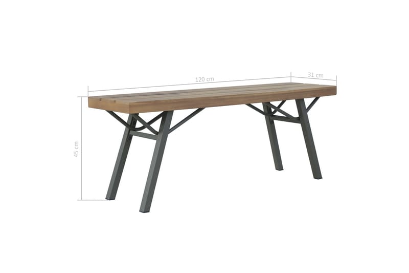 Trädgårdsbänk 120 cm massivt akaciaträ - Brun - Utemöbler - Utesoffa - Trädgårdsbänk & utebänk