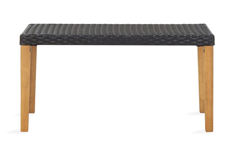 Trädgårdsbänk 120 cm svart konstrotting och massivt akaciatr - Svart - Utemöbler - Utesoffa - Trädgårdsbänk & utebänk