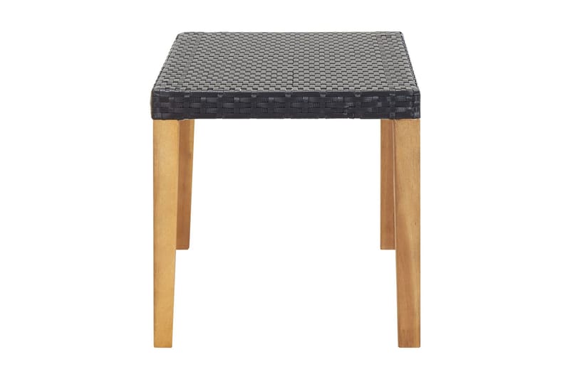 Trädgårdsbänk 120 cm svart konstrotting och massivt akaciatr - Svart - Utemöbler - Utesoffa - Trädgårdsbänk & utebänk