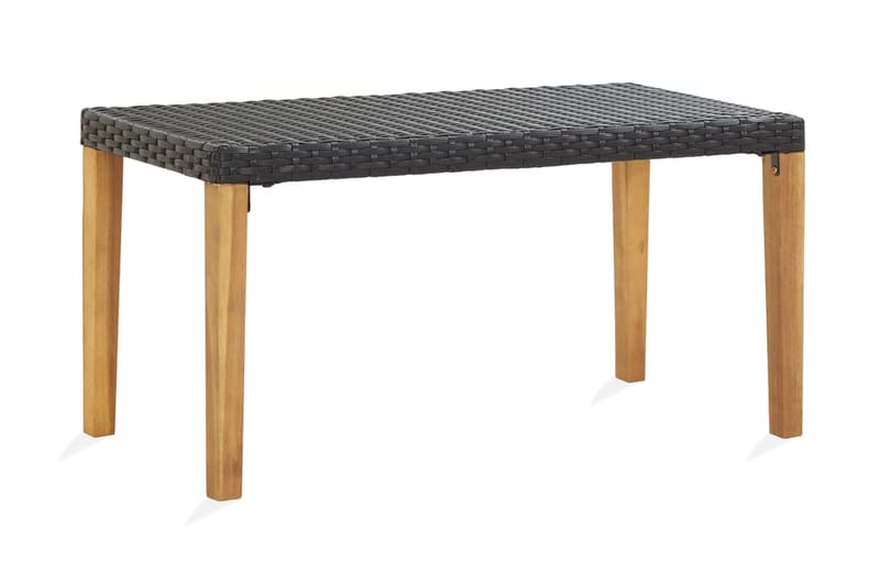 Trädgårdsbänk 120 cm svart konstrotting och massivt akaciatr - Svart - Utemöbler - Utesoffa - Trädgårdsbänk & utebänk