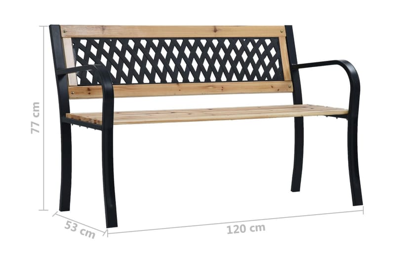 Trädgårdsbänk 120 cm trä - Brun - Utemöbler - Utesoffa - Trädgårdsbänk & utebänk