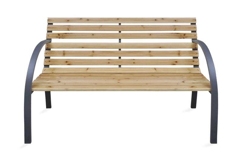 Trädgårdsbänk 120 cm trä och järn - Brun - Utemöbler - Utesoffa - Trädgårdsbänk & utebänk