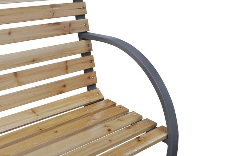 Trädgårdsbänk 120 cm trä och järn - Brun - Utemöbler - Utesoffa - Trädgårdsbänk & utebänk