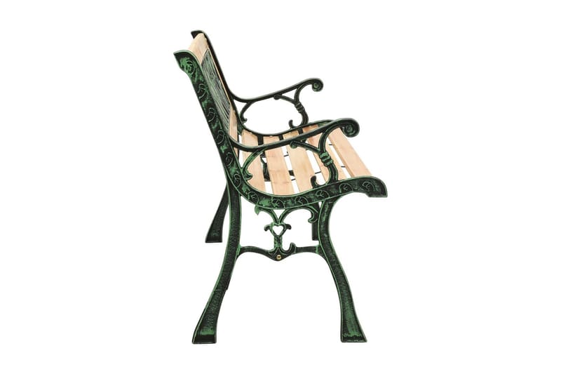 Trädgårdsbänk 122 cm gjutjärn och massivt granträ - Brun - Utemöbler - Utesoffa - Trädgårdsbänk & utebänk