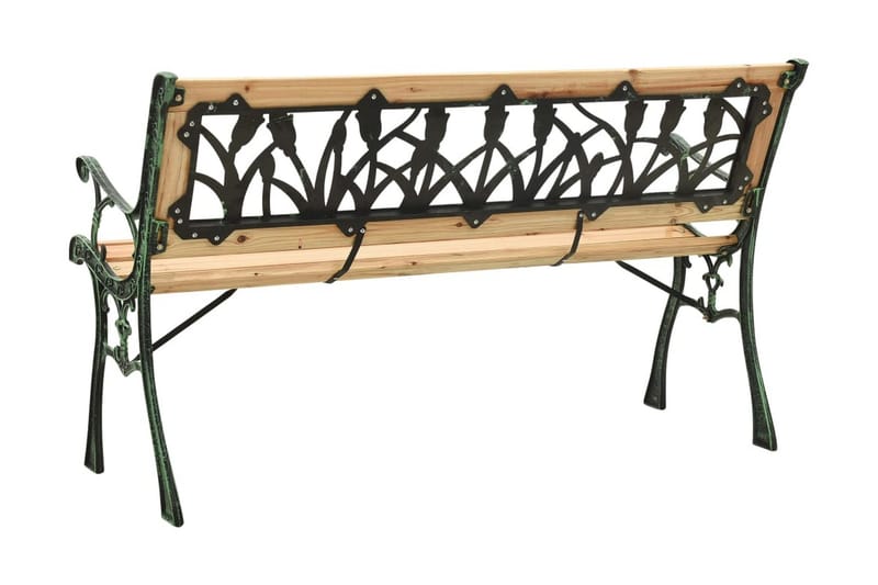 Trädgårdsbänk 122 cm gjutjärn och massivt granträ - Brun - Utemöbler - Utesoffa - Trädgårdsbänk & utebänk