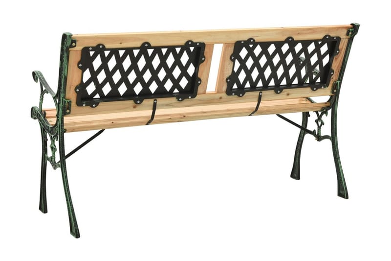 Trädgårdsbänk 122 cm gjutjärn och massivt granträ - Brun - Utemöbler - Utesoffa - Trädgårdsbänk & utebänk