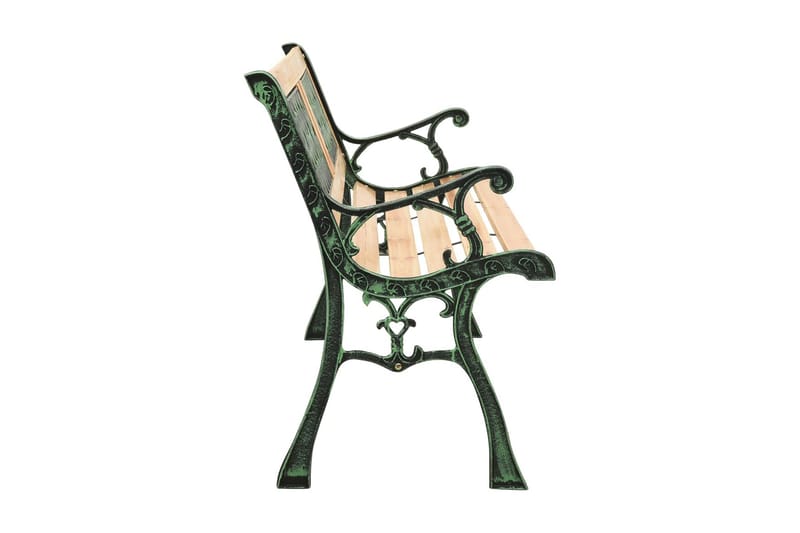 Trädgårdsbänk 122 cm gjutjärn och massivt granträ - Brun - Utemöbler - Utesoffa - Trädgårdsbänk & utebänk