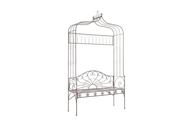 Trädgårdsbänk 122 cm järn antikbrun - Brun - Utemöbler - Utesoffa - Trädgårdsbänk & utebänk