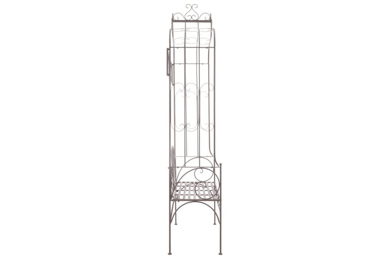 Trädgårdsbänk 122 cm järn antikbrun - Brun - Trädgårdsbänk & utebänk