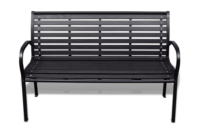 Trädgårdsbänk 125 cm stål och WPC svart - Svart - Utemöbler - Utesoffa - Trädgårdsbänk & utebänk