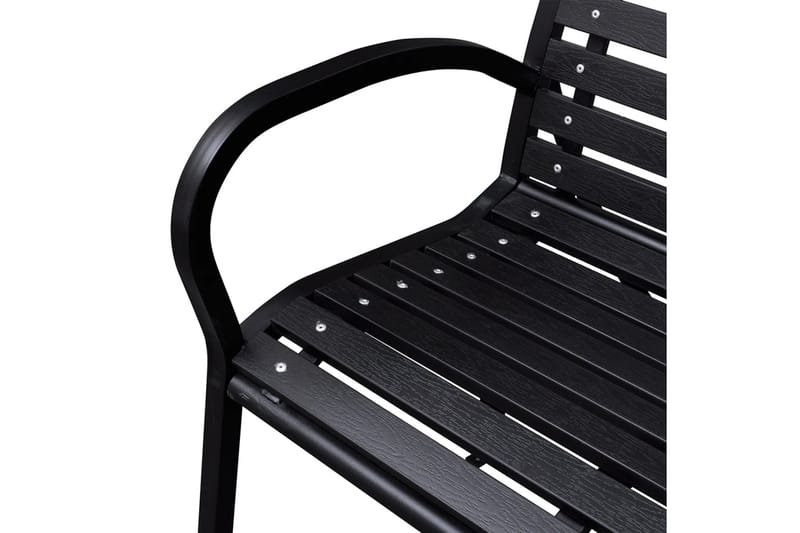 Trädgårdsbänk 125 cm stål och WPC svart - Svart - Utemöbler - Utesoffa - Trädgårdsbänk & utebänk