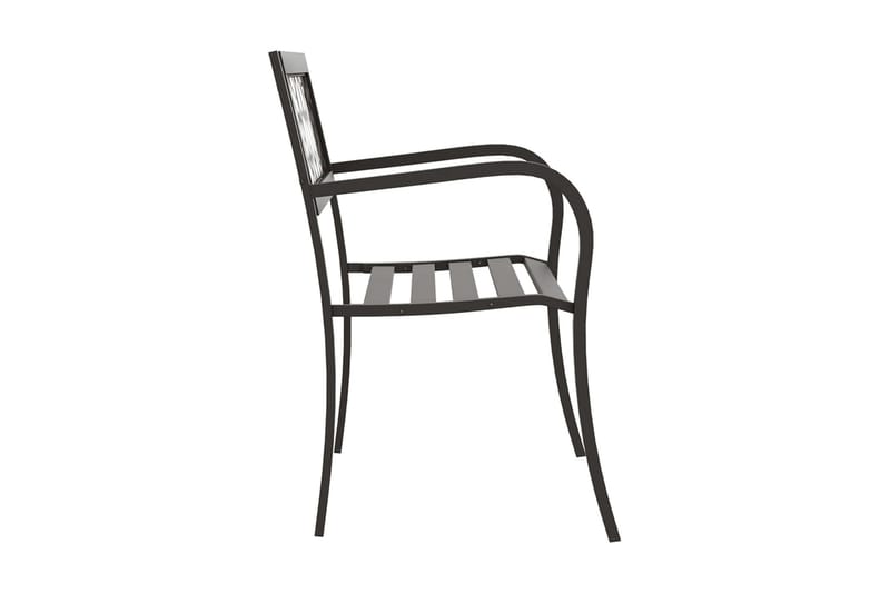 Trädgårdsbänk 125 cm stål svart - Svart - Utemöbler - Utesoffa - Trädgårdsbänk & utebänk