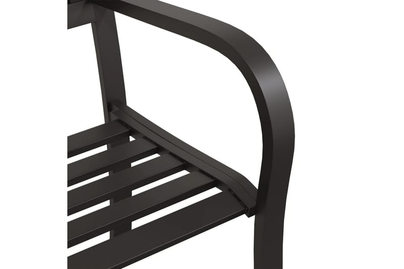Trädgårdsbänk 125 cm stål svart - Svart - Utemöbler - Utesoffa - Trädgårdsbänk & utebänk