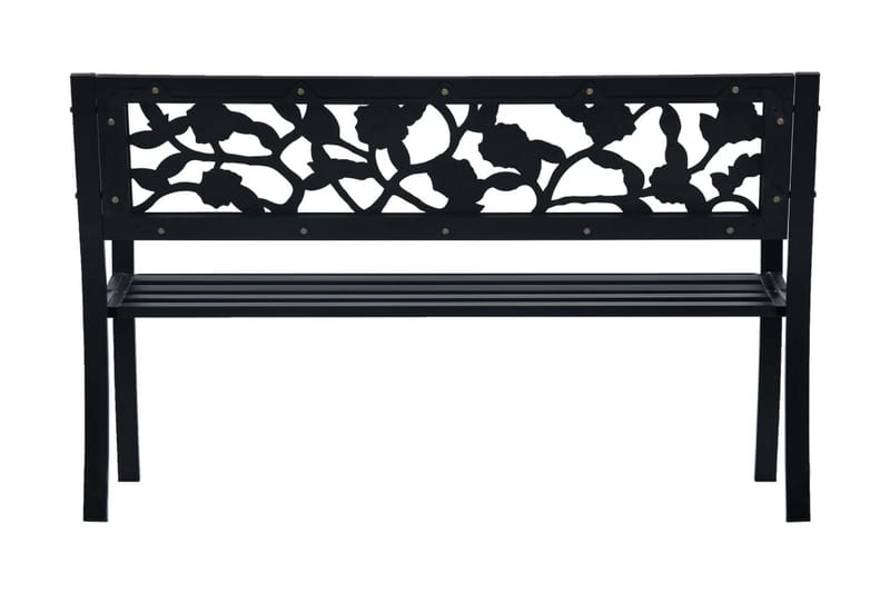 Trädgårdsbänk 125 cm svart stål - Svart - Utemöbler - Utesoffa - Trädgårdsbänk & utebänk