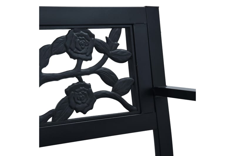 Trädgårdsbänk 125 cm svart stål - Svart - Utemöbler - Utesoffa - Trädgårdsbänk & utebänk